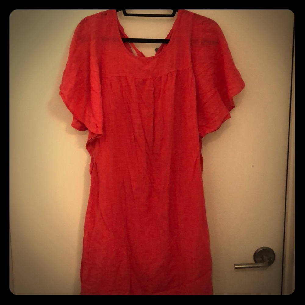 Pink linen dress
